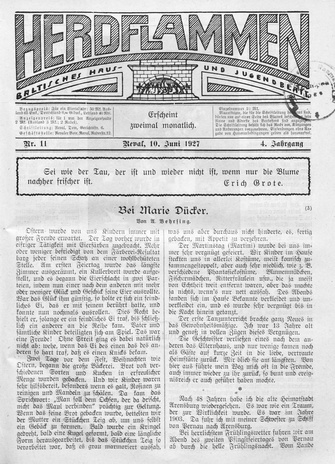 Herdflammen : Baltisches Haus- und Jugendblatt ; 11 1927-06-10