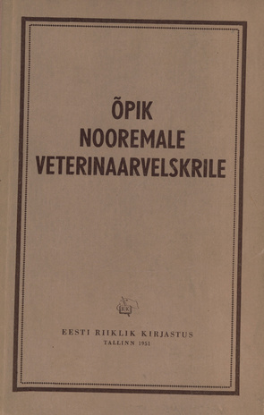 Õpik nooremale veterinaarvelskrile