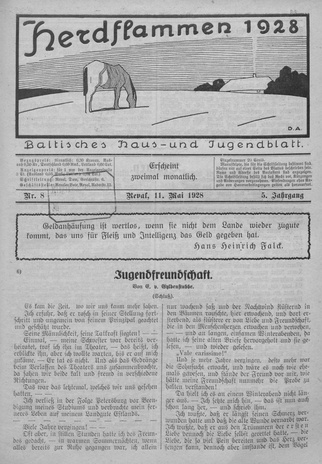 Herdflammen : Baltisches Haus- und Jugendblatt ; 8 1928-05-11