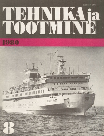 Tehnika ja Tootmine ; 8 1980-08