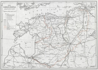 Eesti Vabadussõja sõjateatri kaart : [August Traksmaa "Lühike Vabadussõja ajalugu" lisa]