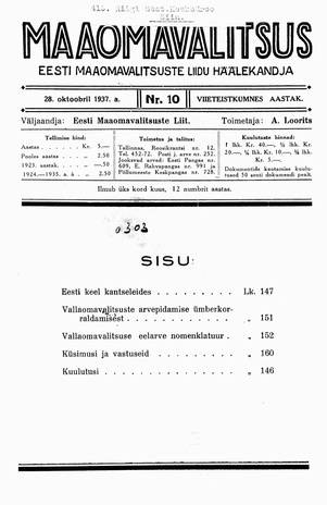 Maaomavalitsus ; 10 1937-10-28