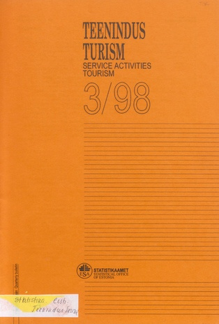 Teenindus. Turism : kvartalibülletään = Service activities. Tourism : quarterly bulletin ; 3 1998-12