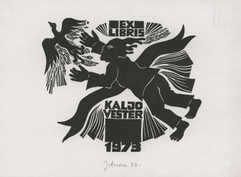 Ex libris Kaljo Vester 1973 