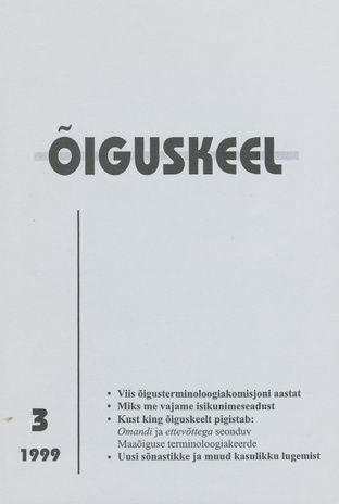 Õiguskeel ; 3 1999