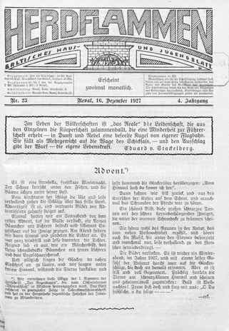 Herdflammen : Baltisches Haus- und Jugendblatt ; 23 1927-12-16