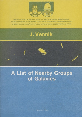 A list of nearby groups of galaxies (Teated (Astrofüüsika ja Atmosfäärifüüsika Instituut) ; 1984, nr. 73)