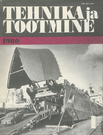 Tehnika ja Tootmine ; 1 1980-01