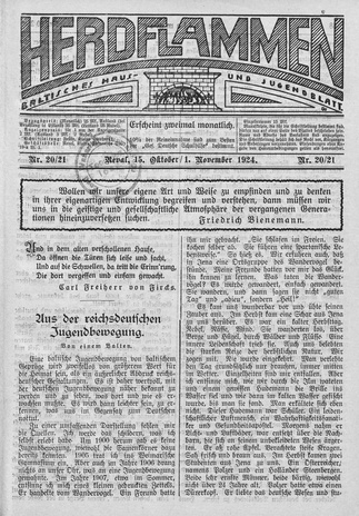 Herdflammen : Baltisches Haus- und Jugendblatt ; 20/21 1924-15-10 / 1924-11-01