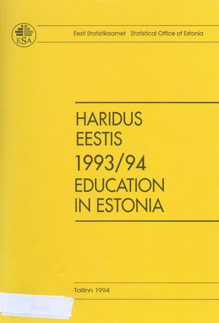 Haridus : aastakogumik = Education : yearbook 1993