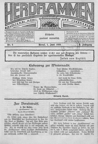 Herdflammen : Baltisches Haus- und Jugendblatt ; 6 1926-06-01