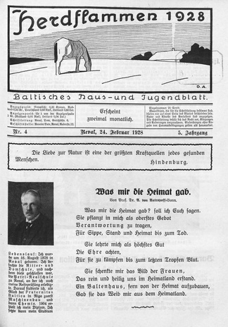 Herdflammen : Baltisches Haus- und Jugendblatt ; 4 1928-02-24
