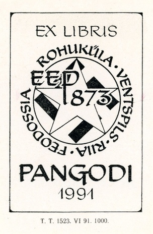 Ex libris Pangodi 1991 