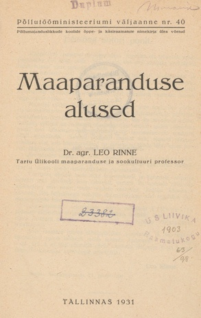 Maaparanduse alused