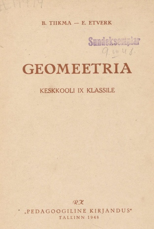 Geomeetria : keskkooli IX klassile