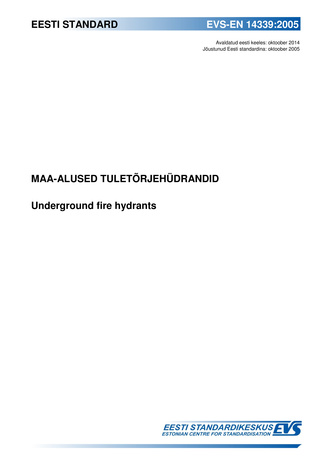 EVS-EN 14339:2005 Maa-alused tuletõrjehüdrandid