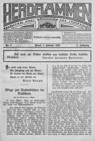 Herdflammen : Baltisches Haus- und Jugendblatt ; 2 1925-02-01
