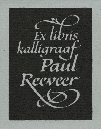 Ex libris kalligraaf Paul Reeveer 