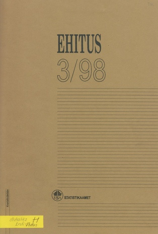 Ehitus : kvartalibülletään ; 3 1998-12