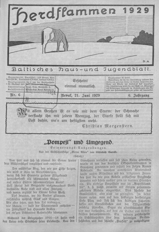 Herdflammen : Baltisches Haus- und Jugendblatt ; 6 1929-06-21