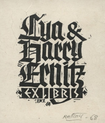 Lya & Harry Ernits ex libris 