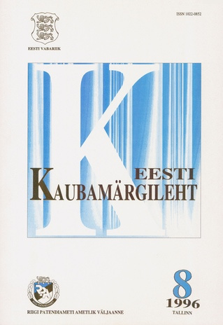 Eesti Kaubamärgileht ; 8 1996-08