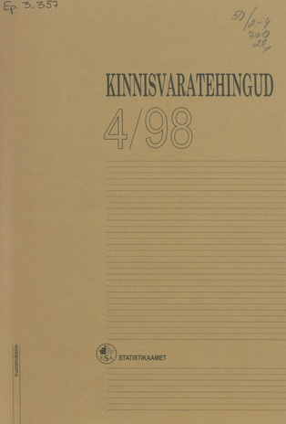 Kinnisvaratehingud : kvartalibülletään ; 4 1999-03