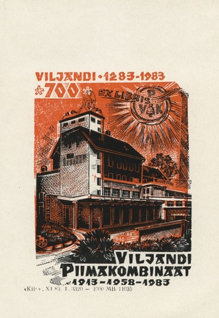 Ex libris Viljandi piimakombinaat 