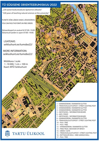 TÜ sügisene orienteerumiskuu 2022 : 220 aastat loodusteaduste õpetamist ülikoolis