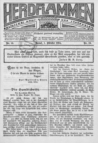 Herdflammen : Baltisches Haus- und Jugendblatt ; 19 1924-10-01