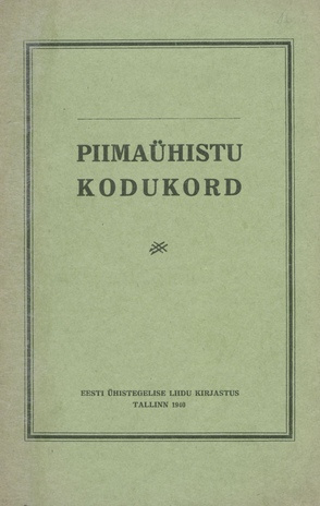 Piimaühistu kodukord 