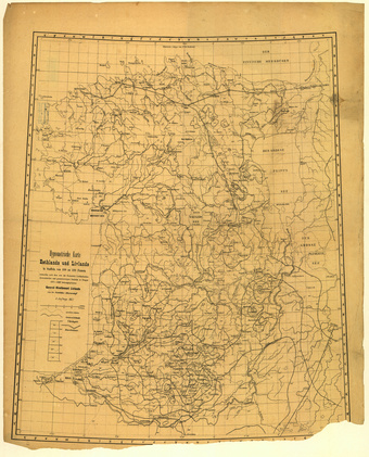 Hypsometrische Karte Estlands und Livlands