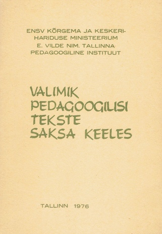 Valimik pedagoogilisi tekste saksa keeles 