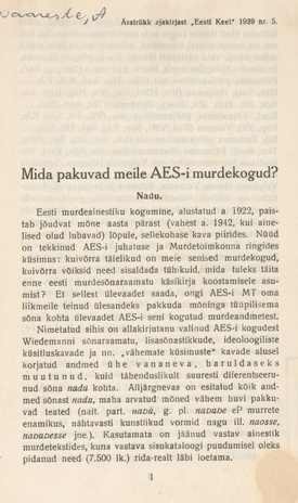 Mida pakuvad meile AES-i murdekogud? : nadu ; Acta Linguistica