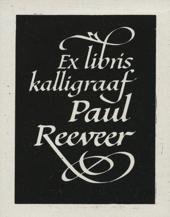 Ex libris kalligraaf Paul Reeveer 