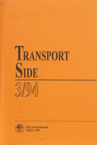 Transport. Side : kvartalibülletään = Transport. Communications : quarterly bulletin ; 3 1994-03