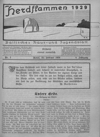 Herdflammen : Baltisches Haus- und Jugendblatt ; 2 1929-02-25