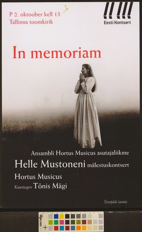 In memoriam : Helle Mustoneni mälestuskontsert : Hortus Musicus 