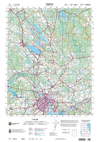 O-35-54 Tartu : Eesti = Estonia 1:100 000 