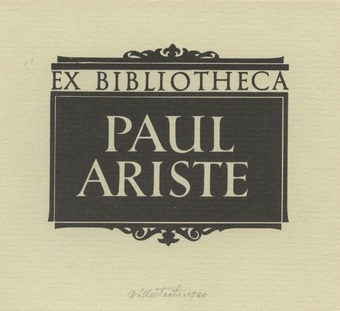 Ex bibliotheca Paul Ariste 