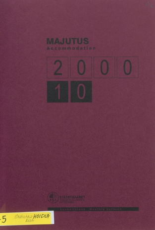 Majutus : kuubülletään = Accommodation : monthly bulletin ; 10 2000-12