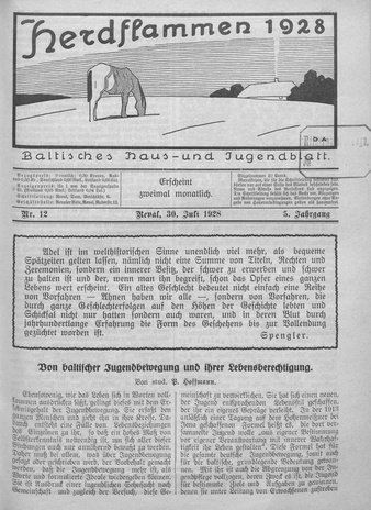 Herdflammen : Baltisches Haus- und Jugendblatt ; 12 1928-07-30