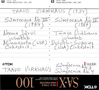 Sümfoonia no. 3 : (1984) ; Sümfoonia no. 4 (1989)