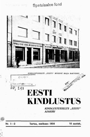 Eesti Kindlustus ; 1-2 1934-05