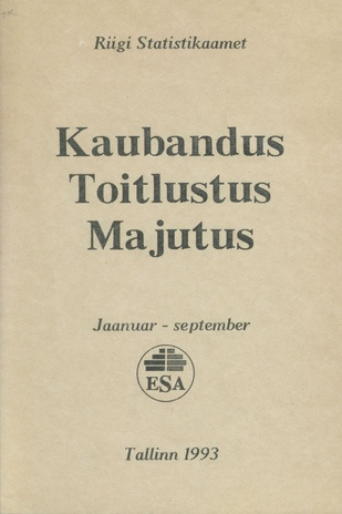 Kaubandus. Toitlustus. Majutus ; 4 1993