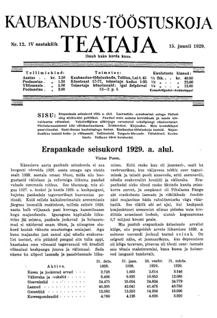 Kaubandus-tööstuskoja Teataja ; 12 1929-06-15