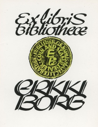 Ex libris bibliothece Erkki Borg 