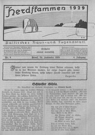 Herdflammen : Baltisches Haus- und Jugendblatt ; 9 1929-09-24
