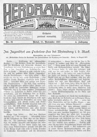 Herdflammen : Baltisches Haus- und Jugendblatt ; 21 1927-11-11