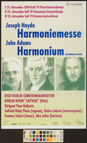 Joseph Haydn Harmoniesse, John Adams Harmonium 
